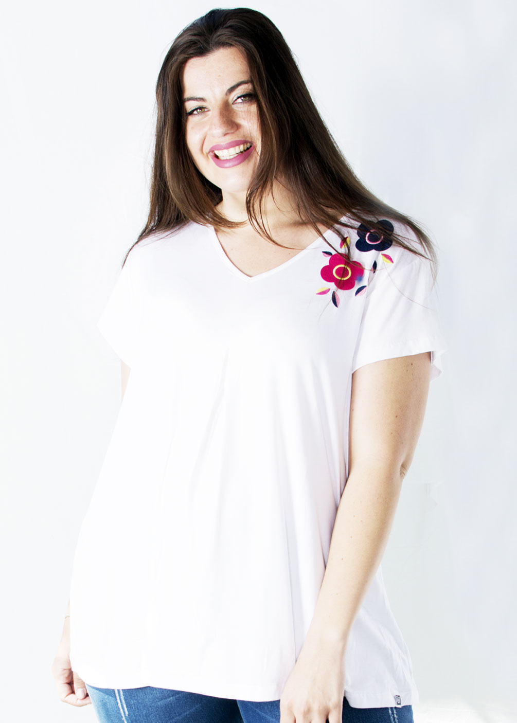 camiseta viscosa amplia cómoda tallas grandes curvy noos noos